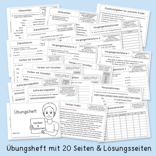 Bungsheft Verben Und Zeitformen Klassen Und